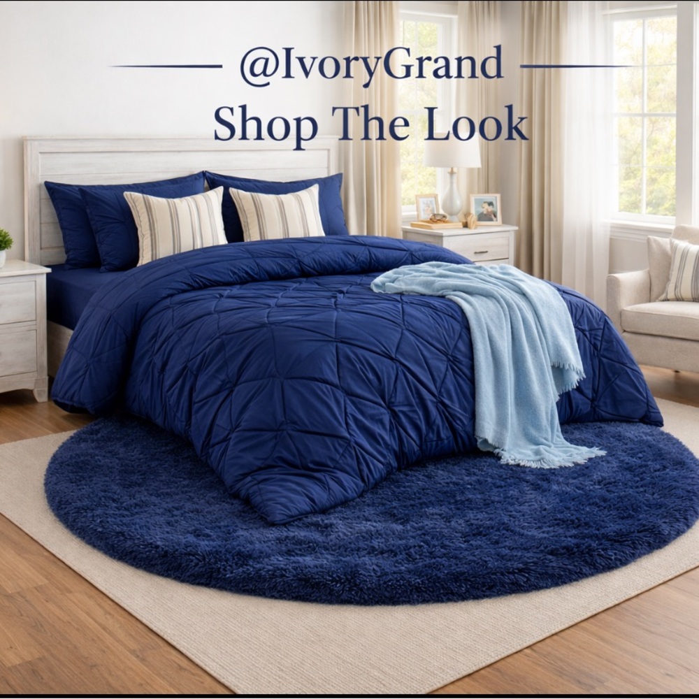 Oversized Blue Bedding Set 3 Pieces NWT